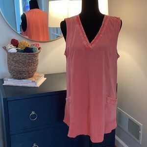 Soft Surroundings Coral Sleeveless Tank Top